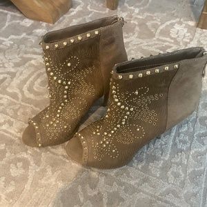 Nine West open toe studded bootie